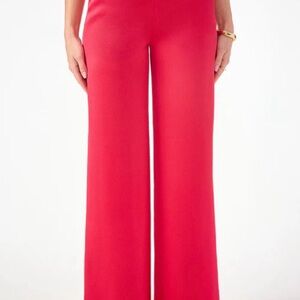 Trina Turk Wide-Leg High-Rise Women’s Pants in Bright Red